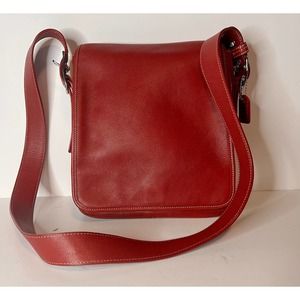 2004 Coach red leather Legacy Studio Flap #9335 Messenger Bag